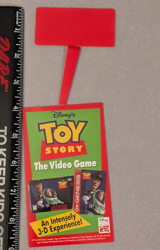 Vtg Toy Story Video Game Store Display Shelf Hanger Sign - 90s SNES / Genesis Ad - Picture 3 of 13