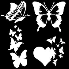 Butterfly Decal 4 Pack: Butterflies, Butterfly Heart, Detailed Butterflies W...