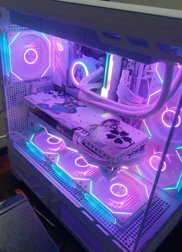 Yeston Sakura 6800 XT 16GB AMD Radeon Gaming GPU Anime white Graphics card - Image 4 of 4