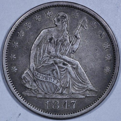 1847-O Seated Liberty Half Dollar - 50c Raw - Nice Original Surfaces!