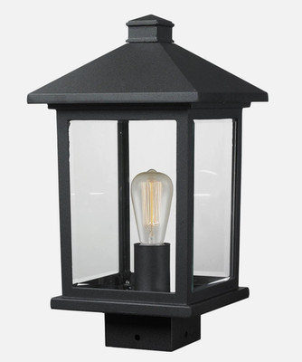 Z-Lite 531PHMS-BK 1 Post Mount Light, Black