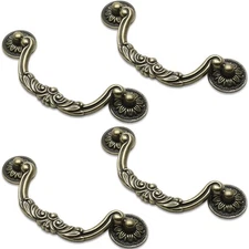Uenhoy 4 Pcs 3.75 Inch Bail Handle Drop Pulls Vintage Drop Bail Drawer Pulls ...