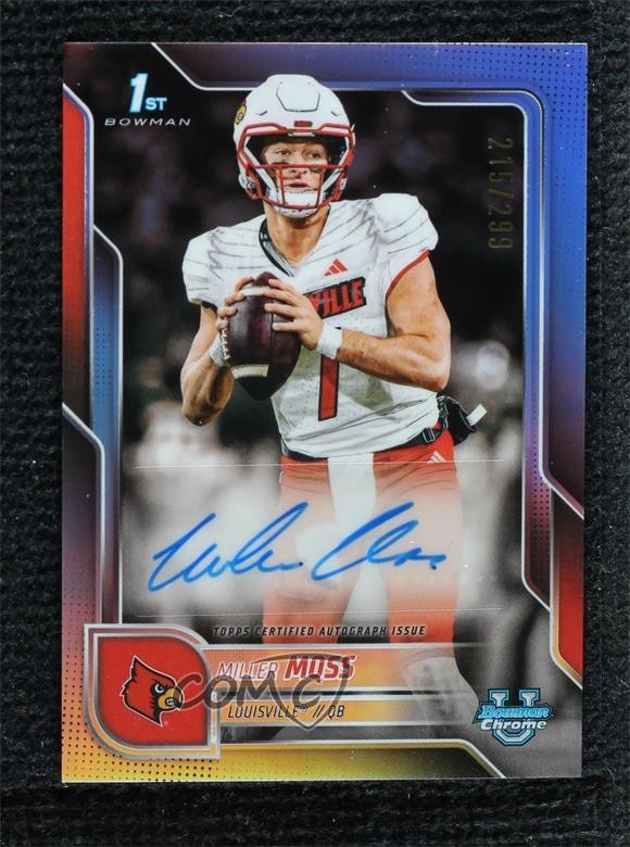 2025 Bowman U Chrome Prospect Refractor 215/299 Miller Moss #BCA-MMO Auto 1b8v