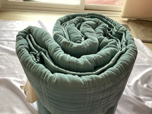 Threshold Quilt Full/Queen Lofty Velvet Quilt Light Teal Blue - Threshold - Picture 3 of 7
