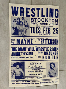 RARE Vintage Andre The Giant Wrestling Poster 14 in x 22 in