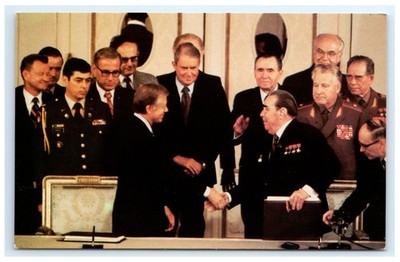 Vintage 1979 SALT II Treaty Signing President Jimmy Carter Postcard