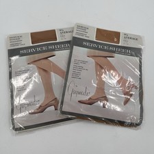 NIP Gaymode Seamless Service Sheer Stockings 9.5 Average Beige Glo 2 Pair Total