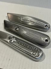 Vintage Fixed Blade Aluminum Utility Knife Box Cutters 3pc USA