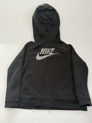 nike metallic swoosh oversized hoodie womens