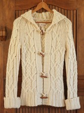 Y2K Abercrombie Alpaca Wool Fisherman Sweater Cableknit Hoodie Cardigan Toggle
