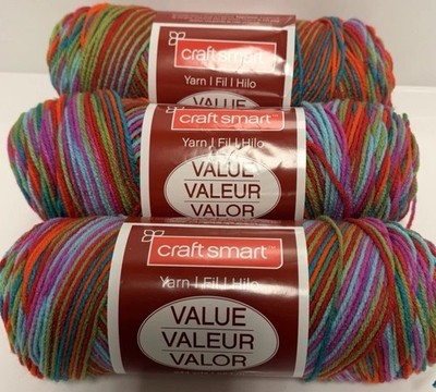 Craftsmart Value Yarn Multicolor Fiesta lot of 3