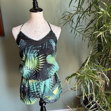 Fabletics Romper Womens Size SMALL Green Palm...