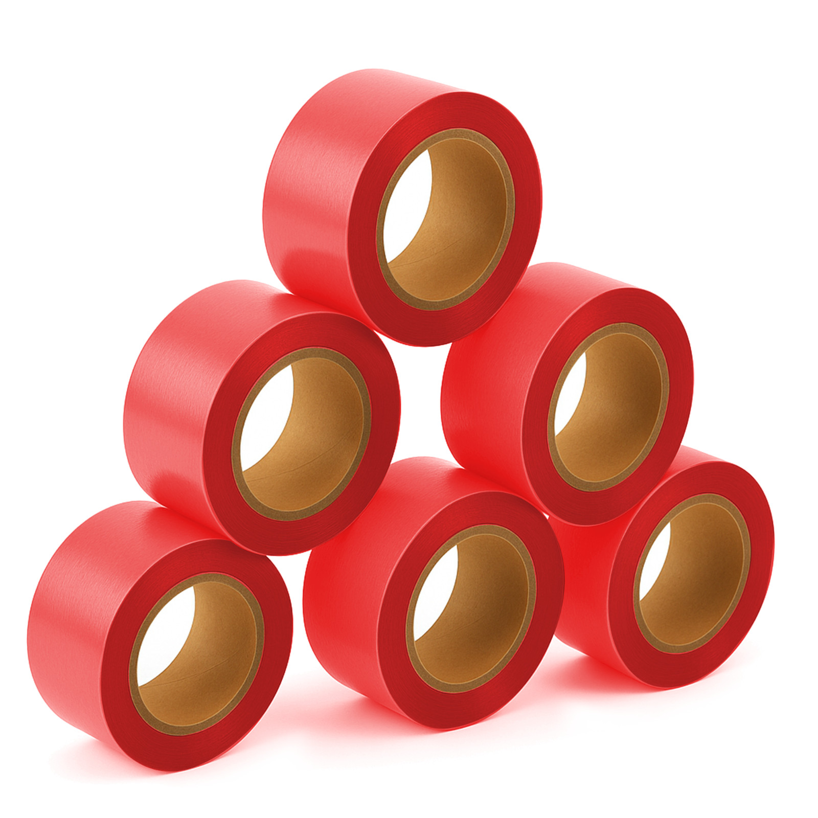 Singhal 5 Pack Red Flagging Tape 1" x 750ft – Non-Adhesive Survey & Marking Tap