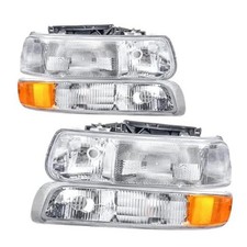 Headlight Assembly Crystal Compatible with 99-02 Chevy Silverado 00-06