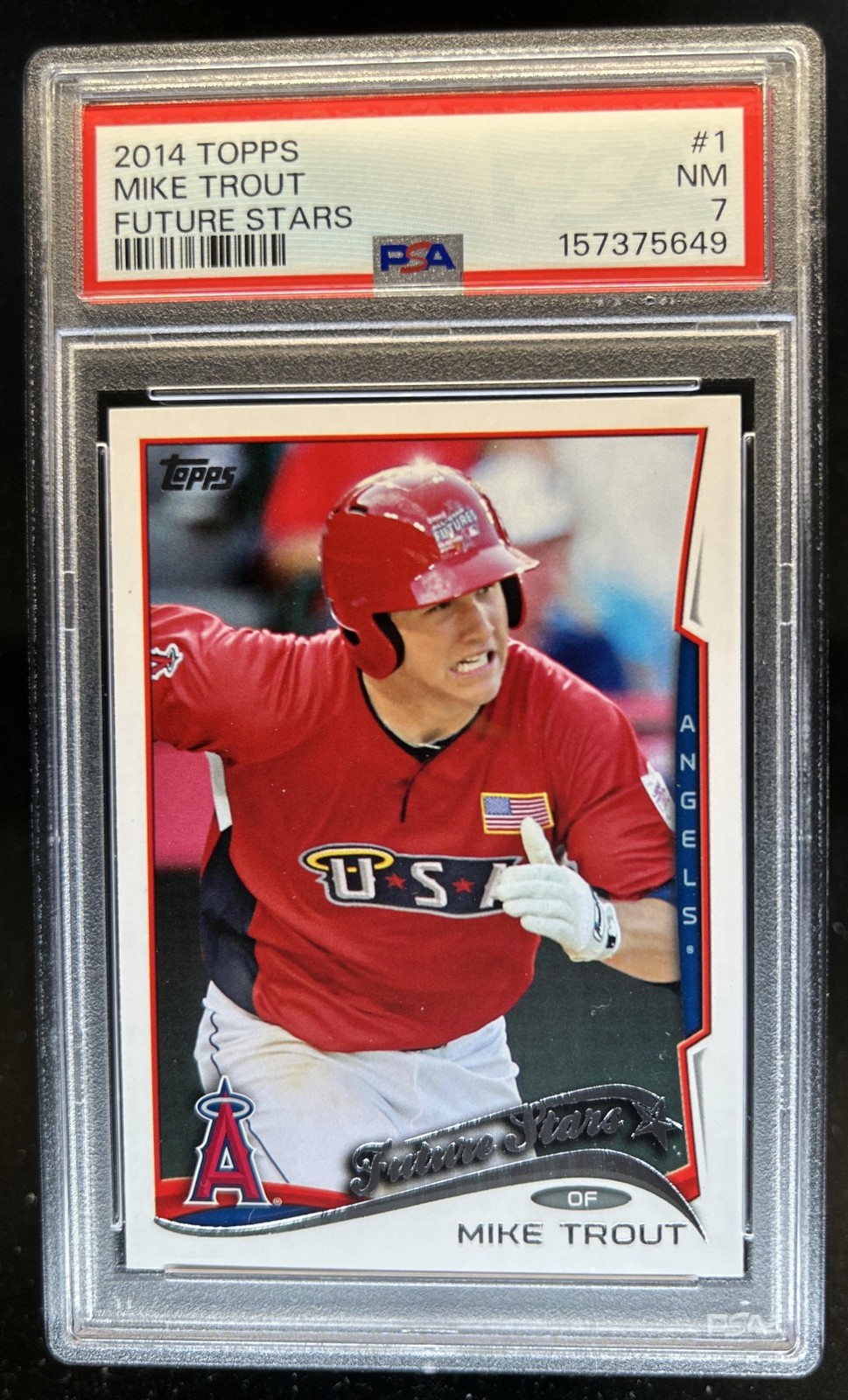 2014 Topps Mike Trout SP VAR #1c Angels PSA 7