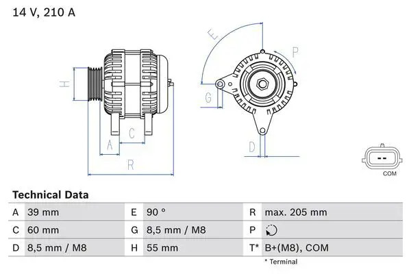 Alternatore con puleggia a ruota libera 0 986 083 730 BOSCH per RENAULT DACIA