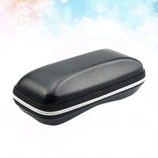 PU Brillenetui Reißverschluss Brillenbox Anti Druck Tragbar Schwarz