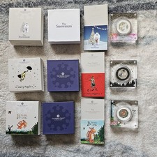 2025 The Snowman, Mary Poppins, Zog 50p Silver Proof Coins.