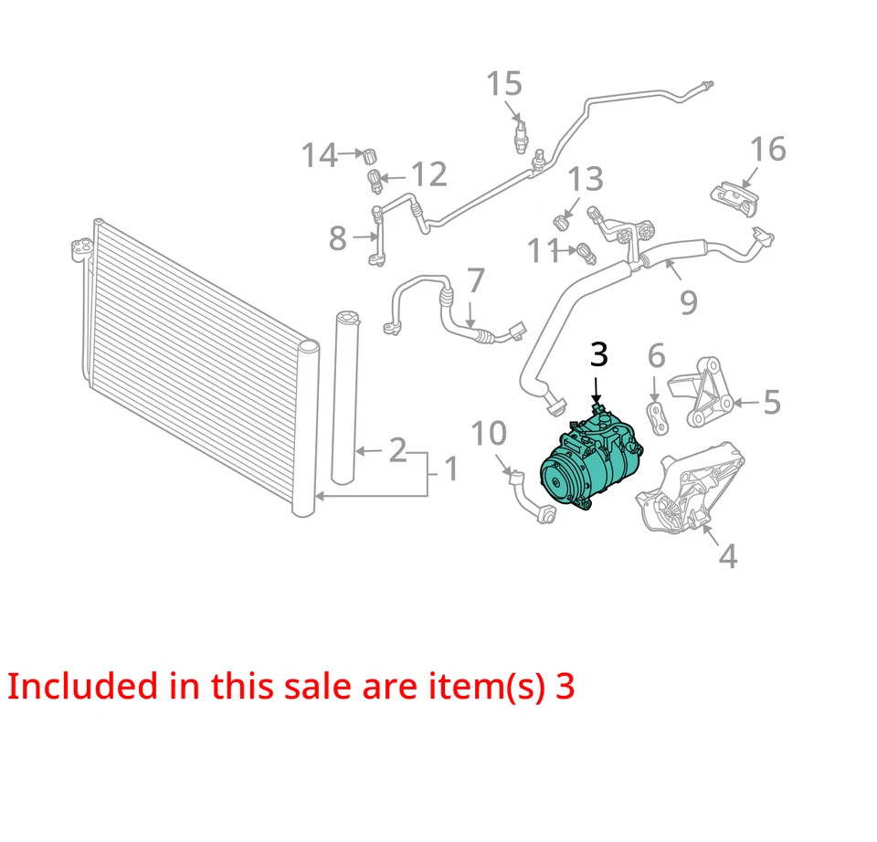 Compressor CA RDSTR sDrive30i compatível com 09-11 BMW Z4 6839569 - Imagem 3 de 4
