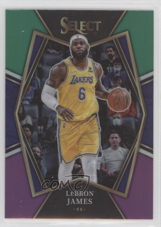 2021 Panini Select Premier Level Green White Purple Prizm LeBron James #195 s1i