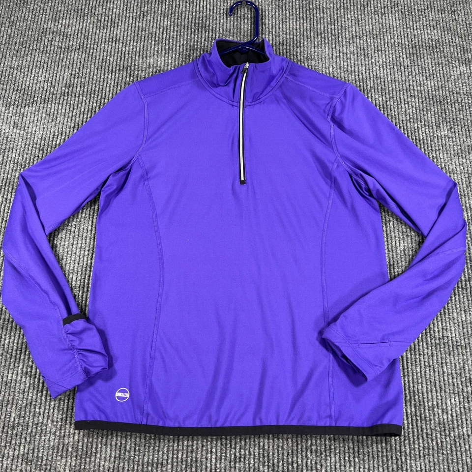 Camisa Pullover Lauren Ralph Lauren Mujer Grande Púrpura Manga Larga Rendimiento Foto 3 de 4