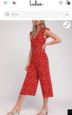 Mono Culotte Lulus Floral Ajustado Love Rojo Estampado Floral Volantes Mujer Grande