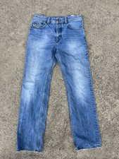 Diesel Jeans Mens 30x32 Blue Denim Larkee Relaxed Straight Wash 0885V Button Fly