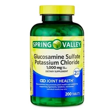 Spring Valley Glucosamine Sulfate 1000mg Joint Health Supplement Tablets  200 CT