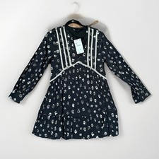 NWT ZARA Short Black White Print Dress Small