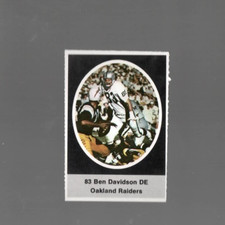 1972 Sunoco NFL Stamps Ben Davidson Oakland Raiders #NNO Near Mint or Better