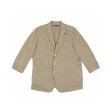 ISSEY MIYAKE PERMANENTE Men's Cotton Wrinkle-Finish 3B Jacket Beige Size M USED