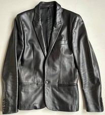 Vintage 2006 Dior Homme Leather Tube Jacket Size 44 Black