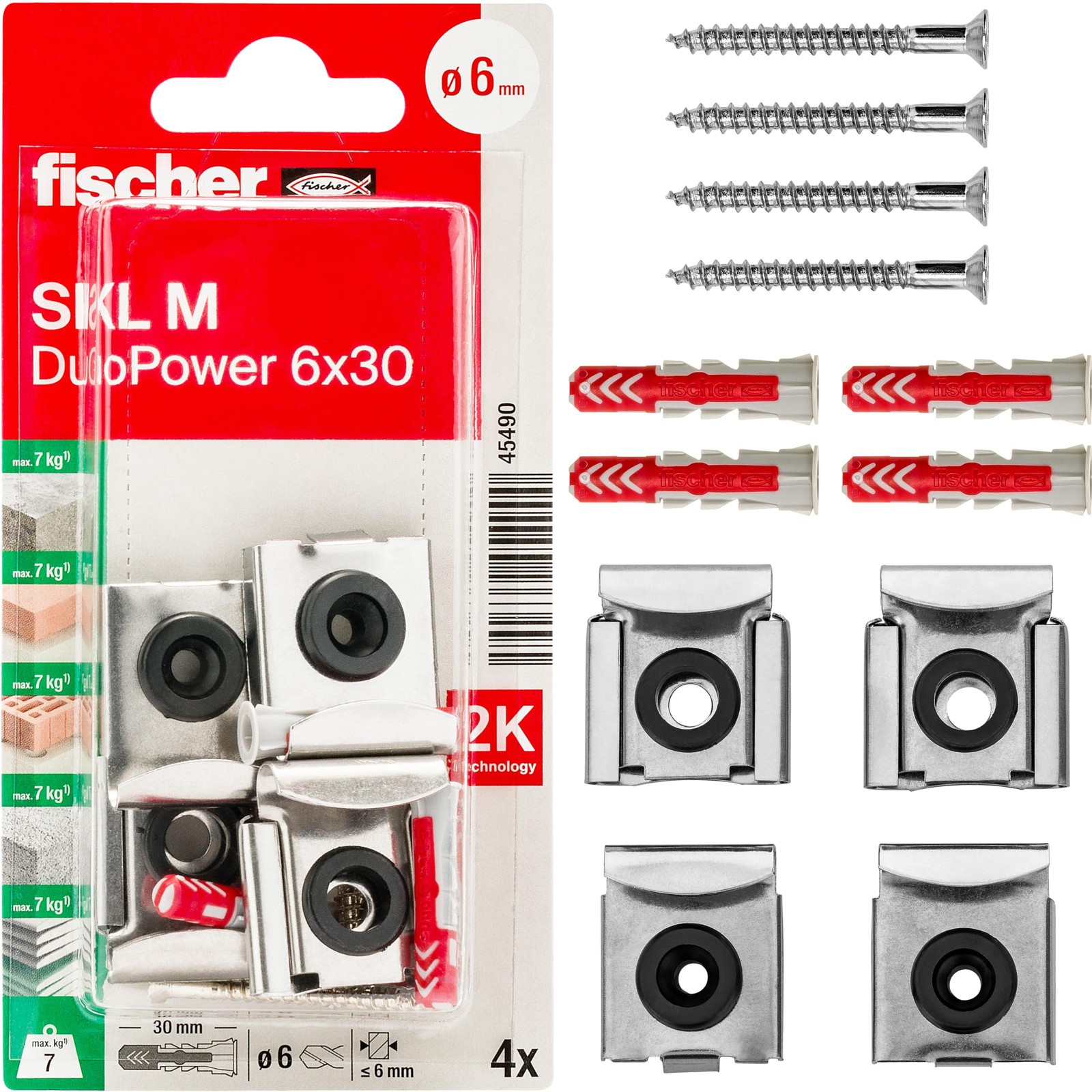 Fischer 045490 SKL M mirror mounting Set with Universal plugs 30 mm - Image 3