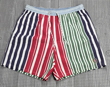 Vintage Tommy Hilfiger 90s Multicolor Stripe Color block Swim Trunks Sz M