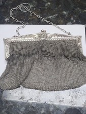 Vintage SILVER Mesh PURSE Circa 1920's GREAT CONDITION No tears 6 OUNCES WEIGHT