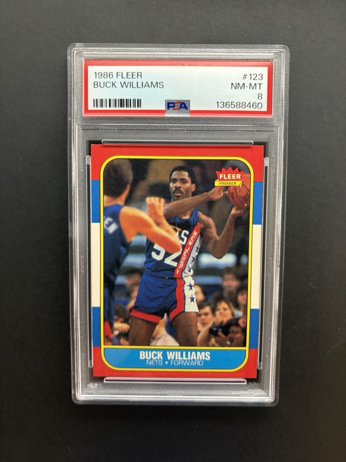 1986 Fleer Basketball #123 Buck Williams PSA 8 NM-MT New Jersey Nets
