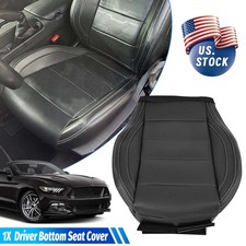 Fit For Ford Mustang Gt 2015-2023 Premium Driver Bottom Leather Seat Cover Black