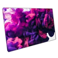 Pink Purple Abstract Canvas Print Vibrant Ink Drop Wall Art for Home or Office