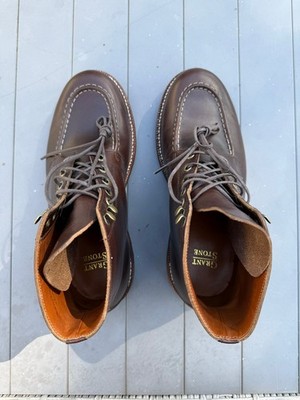 Grant Stone Brass Boot Crimson Chromexcel 8.5 EEE (Extra Wide)