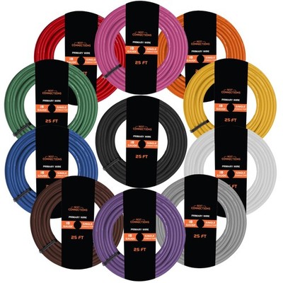 18 Gauge Automotive Primary Wire (Various Color/Size Options) Ideal for Autom...