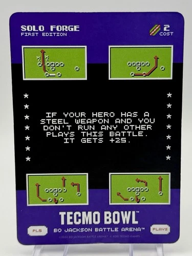 2026 Bo Jackson Battle Arena TECMO BOWL PL5 Solo Forge Play Card SSP