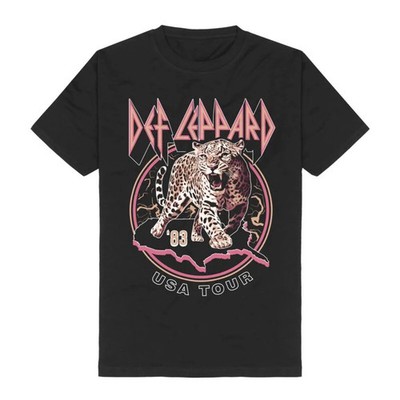 Def Leppard T-Shirt Herren USA Tour 1983 schwarz Band-Merch, Bands 100%
