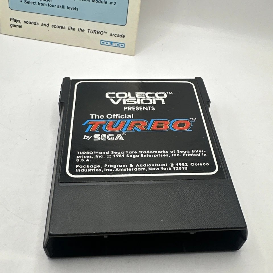Turbo • ColecoVision Game + Manual (1982) SEGA Car Racing Games • Coleco - Image 2 of 4