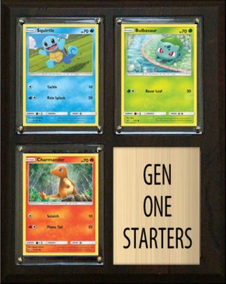 Pokemon Generation 1 Kanto Starters Plaque 3 Cards Charmander Squirtle Bulbasaur