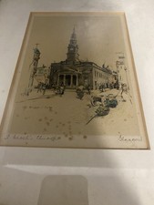 Marjorie C Bates Glasgow St Enoch Church Signed Original Framed