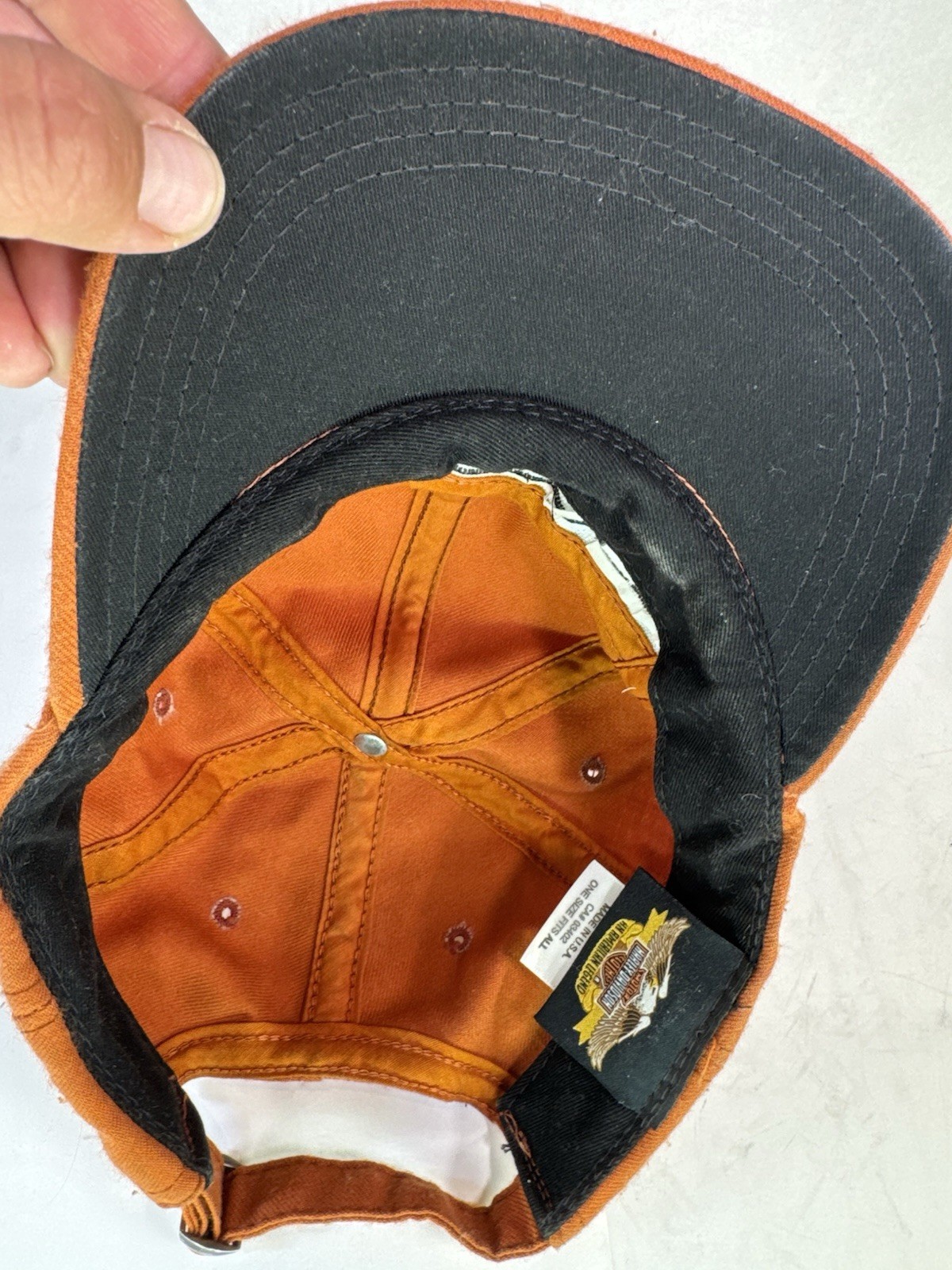 Harley Davidson Hat Cap Orange Patch - image 7