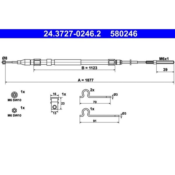 ATE 24.3727-0246.2 Seilzug, Feststellbremse-image