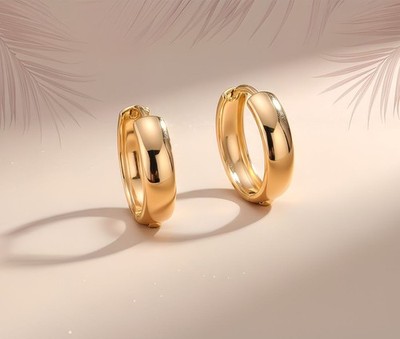 Ohrringe - Damen - Creolen - Eleganz - 750 Gelbgold plattiert - 20 mm
