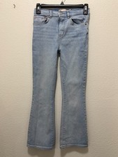 Levi's 726 flare cut light denim jeans, adjustable waist, girl's size 12