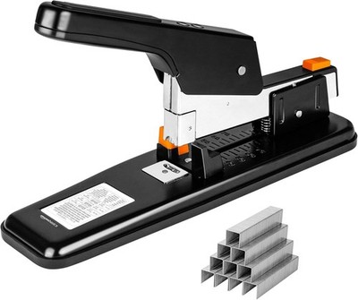 Amazon Basics Schwerlast Hefter schwarz 90 Blatt Kapazität Ganzmetall-Design